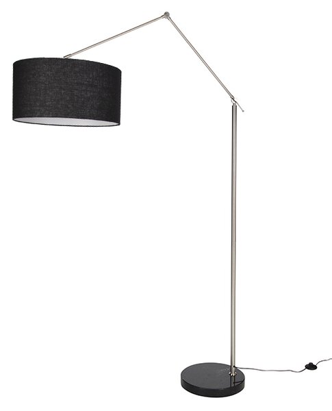 Állólámpa acél állítható fekete lámpabúrával 50cm - Editor