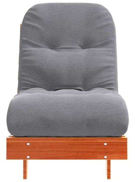 VidaXL viaszbarna tömör fenyőfa futon kanapéágy matraccal 60x206x11 cm