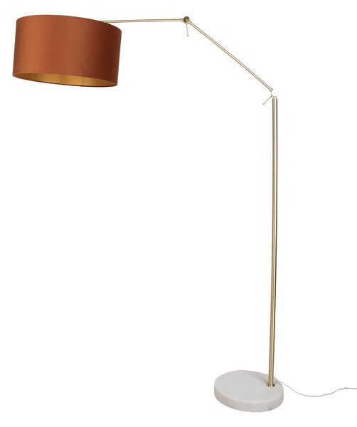 Állólámpa arany színben, állítható, narancssárga búrával és arany belsővel, 50 cm - Editor