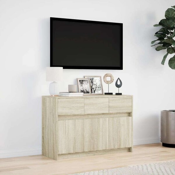 VidaXL TV-szekrény Sonoma Tölgy - LED világítás - 91x34x61 cm