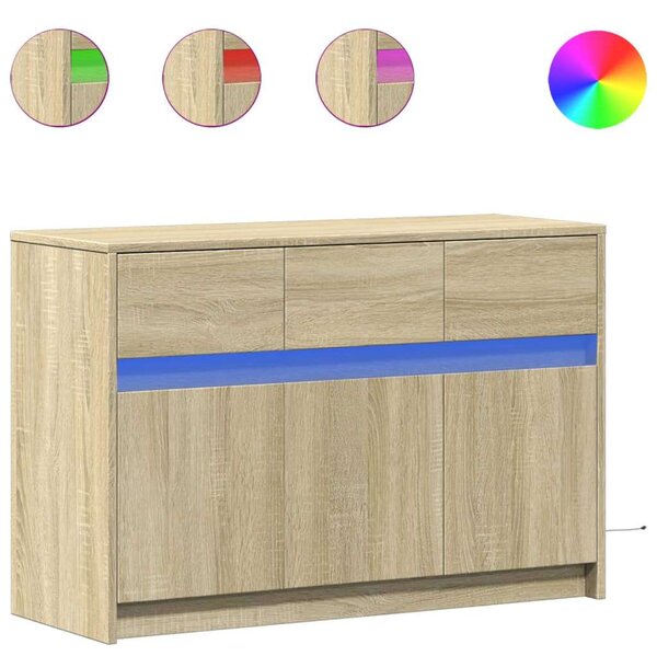 VidaXL TV-szekrény Sonoma Tölgy - LED világítás - 91x34x61 cm