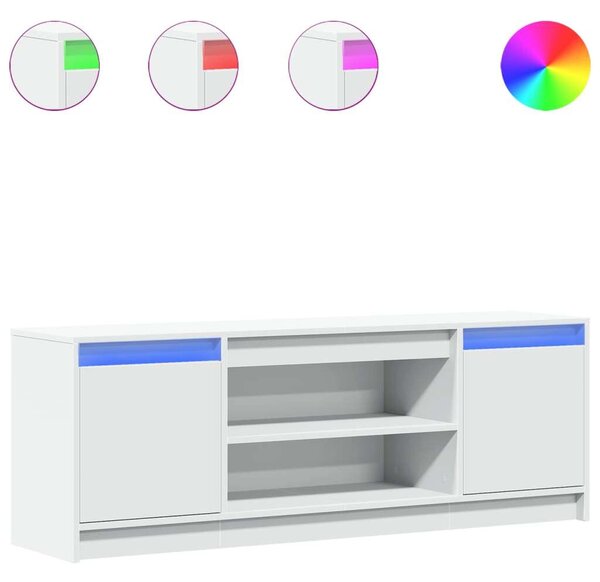 VidaXL LED-es TV-szekrény - Fehér - 140cm