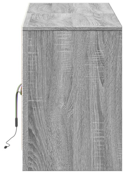 VidaXL szürke sonoma színű szerelt fa LED-es TV-szekrény 139,5x34x50cm