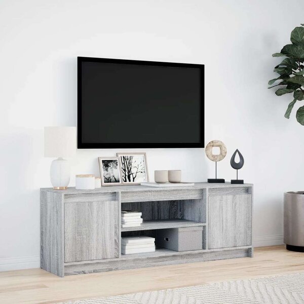 VidaXL szürke sonoma színű szerelt fa LED-es TV-szekrény 139,5x34x50cm