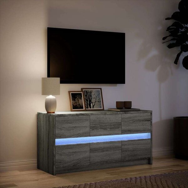 VidaXL LED TV-szekrény - Szürke Sonoma - 100x34x50 cm