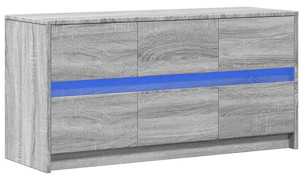 VidaXL LED TV-szekrény - Szürke Sonoma - 100x34x50 cm
