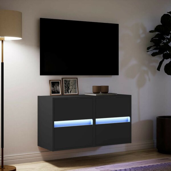 VidaXL Fali TV Szekrény - 2 db - Fekete - 41x31x45 cm
