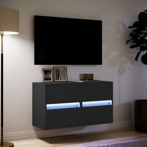 VidaXL Fali TV Szekrény - 2 db - Fekete - 41x31x45 cm