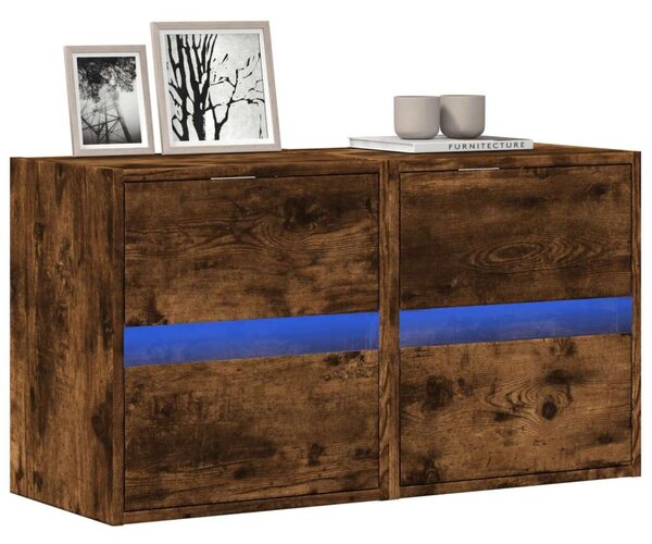 VidaXL Fali TV Szekrény Szett - Füstös Tölgy - 2 db - 41x31x45 cm