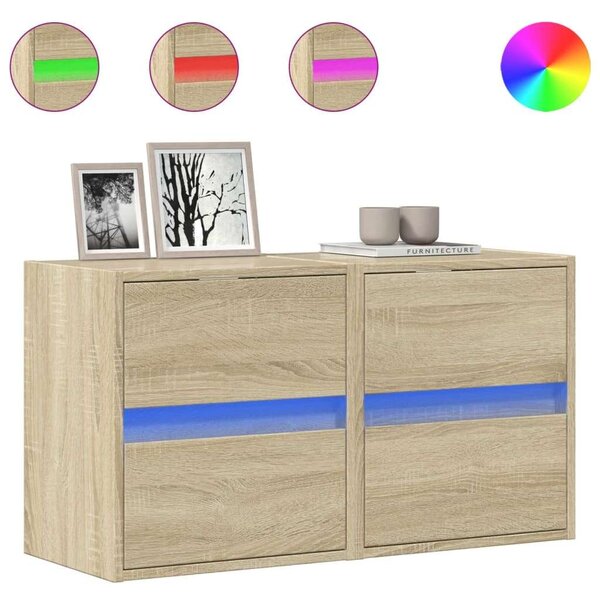 VidaXL Falra Szerelhető TV Szekrény - 2 db - Sonoma Tölgy - 41x31x45 cm