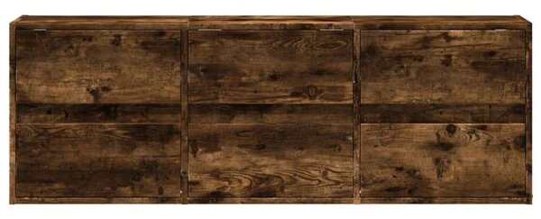 VidaXL füstös tölgy színű fali TV-szekrény LED-ekkel 130x31x45 cm
