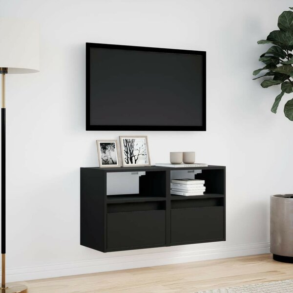 VidaXL Falra Szerelhető TV Szekrény - 2 db - Fekete - 41x31x45 cm
