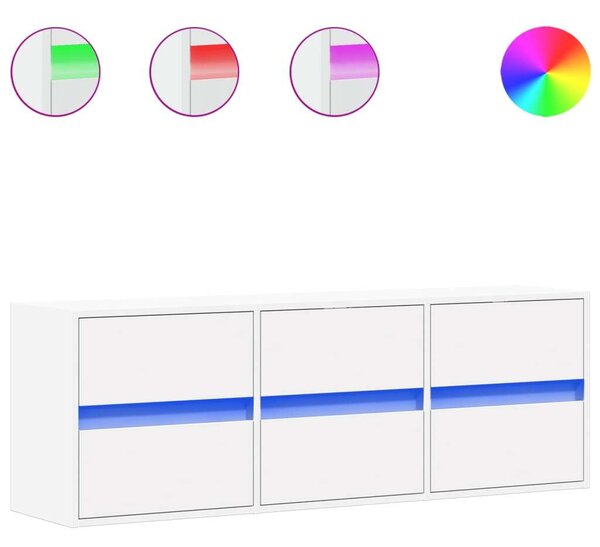 VidaXL LED-es TV Szekrény - Fehér - 130cm