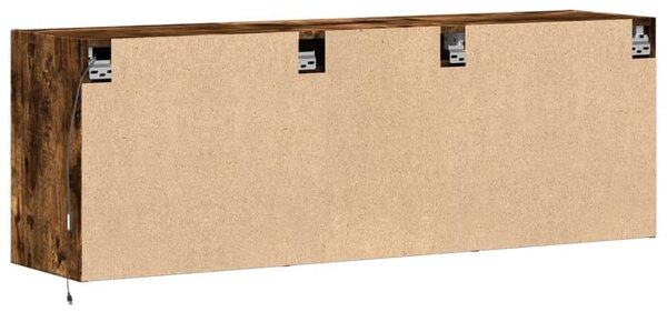 VidaXL füstös tölgy színű fali TV-szekrény LED-ekkel 130x31x45 cm