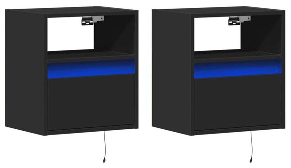 VidaXL Falra Szerelhető TV Szekrény - 2 db - Fekete - 41x31x45 cm