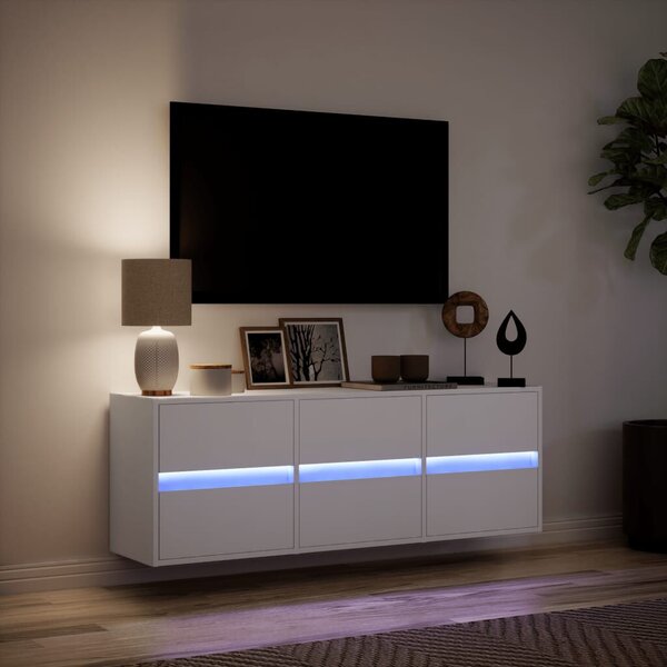 VidaXL LED-es TV Szekrény - Fehér - 130cm