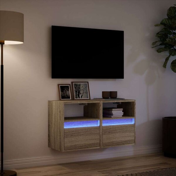 VidaXL Falra Szerelhető TV Szekrény Szett - Sonoma Tölgy - 2 db - 41x31x45 cm