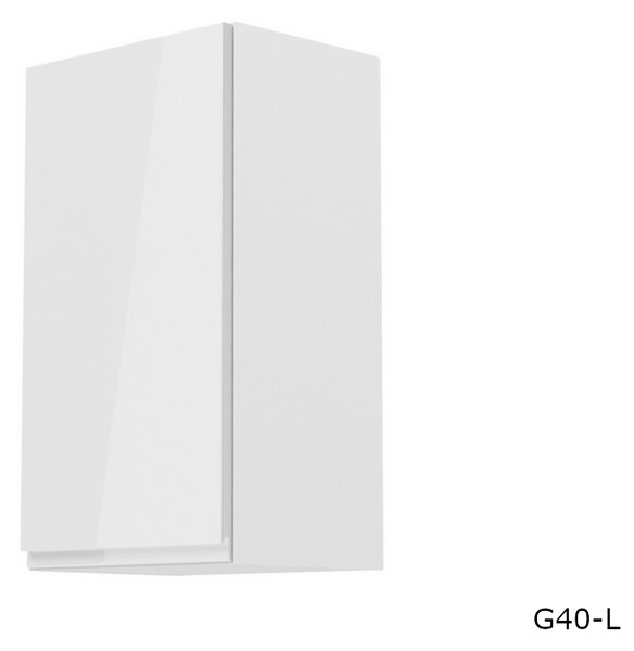 YARD G40 felső szűk konyhaszekrény, 40x72x32, fehér/szürke magasfényű, bal