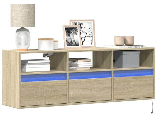 VidaXL Falra Szerelhető TV Szekrény - Sonoma Tölgy - 130 cm