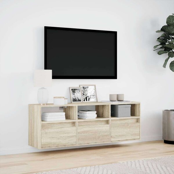 VidaXL Falra Szerelhető TV Szekrény - Sonoma Tölgy - 130 cm