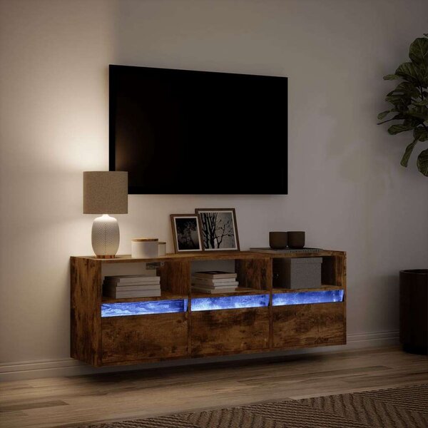 VidaXL Fali TV Szekrény - Füstös Tölgy - 130cm