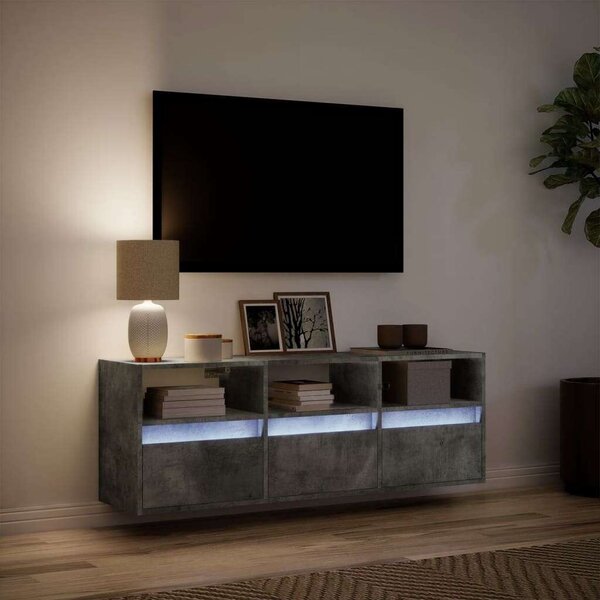 VidaXL Falra Szerelhető TV Szekrény - 130 cm - Betonszürke