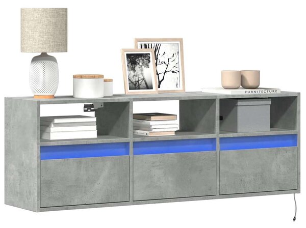 VidaXL Falra Szerelhető TV Szekrény - 130 cm - Betonszürke