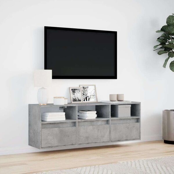 VidaXL Falra Szerelhető TV Szekrény - 130 cm - Betonszürke