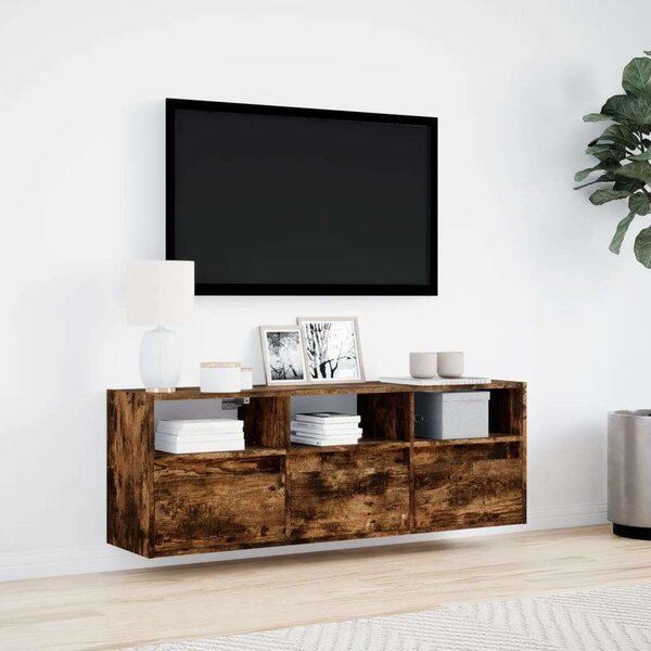 VidaXL Fali TV Szekrény - Füstös Tölgy - 130cm