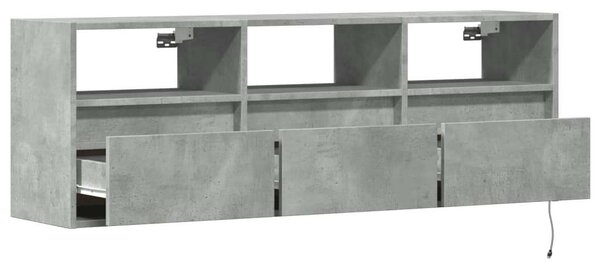 VidaXL Falra Szerelhető TV Szekrény - 130 cm - Betonszürke