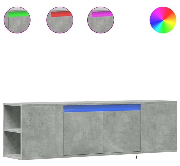 VidaXL TV-szekrény - Falra szerelhető - 135cm - Betonszürke