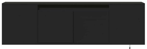 VidaXL TV-szekrény - Falra szerelhető - 135cm - Fekete