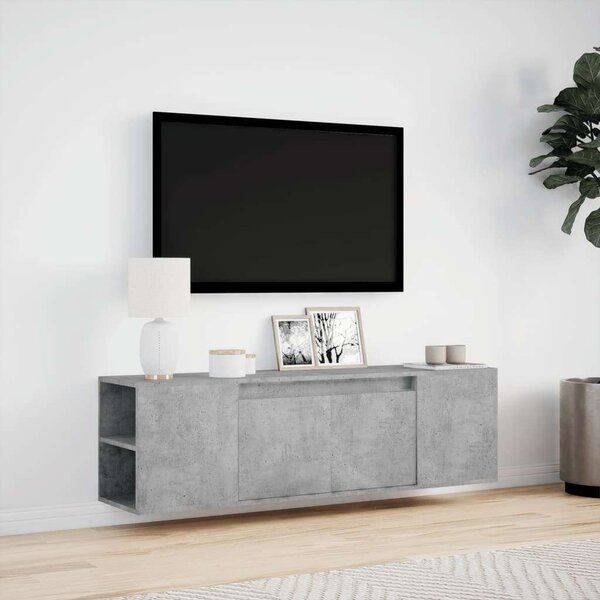VidaXL TV-szekrény - Falra szerelhető - 135cm - Betonszürke