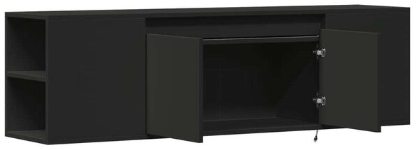 VidaXL TV-szekrény - Falra szerelhető - 135cm - Fekete