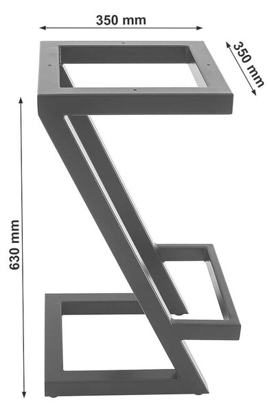 Z-alakú Bárszék Talp - Skandináv Design - Fém - 630mm