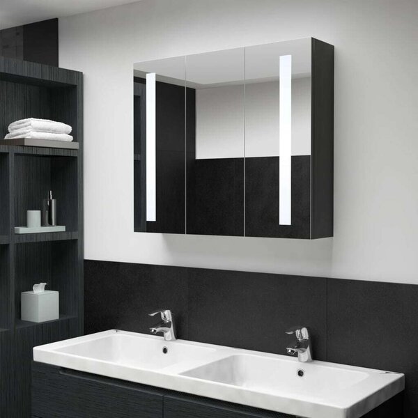 VidaXL Fürdőszobaszekrény - Tükrös LED - 89x14x62 cm
