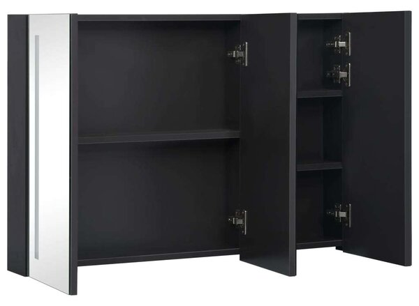VidaXL Fürdőszobaszekrény - Tükrös LED - 89x14x62 cm
