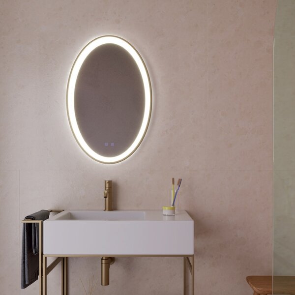VANITY LED világító fali tükör, fehér, ovális