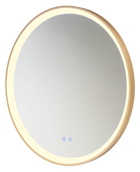 VANITY LED világító fali tükör, matt arany, kerek