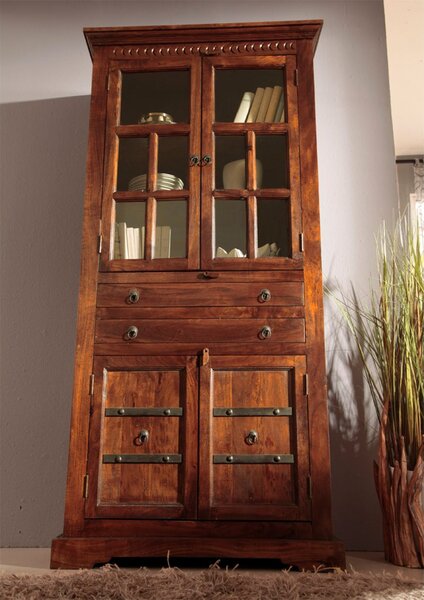 CAMBRIDGE Vitrin 94×50×195 cm, akácfa