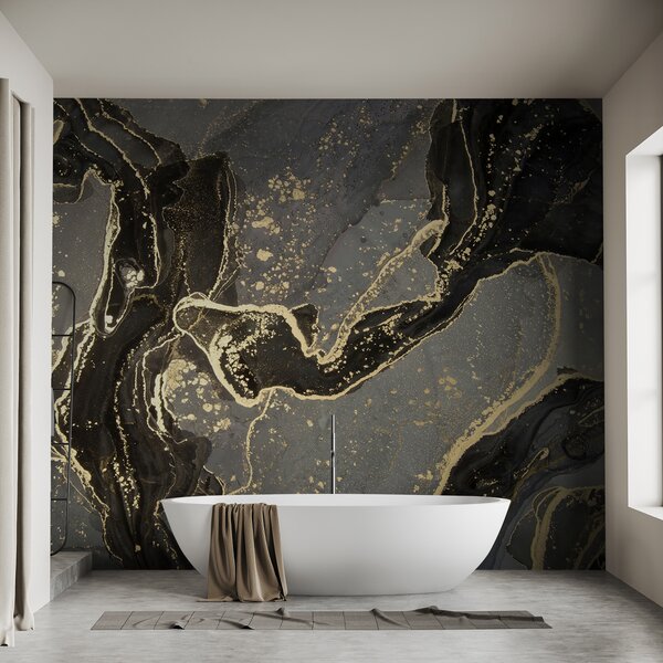 Fotótapéta Elegáns márványozott fekete és fémes örvények, Márvány fotótapéta, Népszerű fotótapéta, u34053 - Tapeko.hu