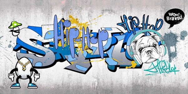 Fotótapéta Graffiti a falon, Modern fotótapéta, Modern fotótapéta, u35405 - Muralas.hu