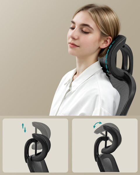 SONGMICS Ergonomikus Irodai Szék Hálós Háttámlával Fekete