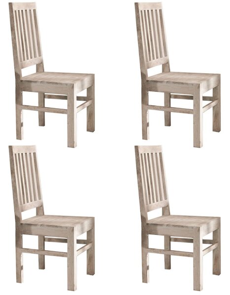 WHITE WOOD szék, 4 szett, lakkozott akác