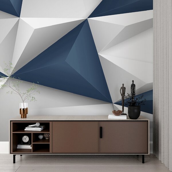 Fotótapéta Fehér és kék geometriai formák, Modern fotótapéta, Modern fotótapéta, u36343 - Muralas.hu
