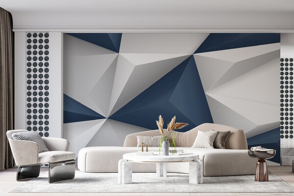 Fotótapéta Fehér és kék geometriai formák, Modern fotótapéta, Modern fotótapéta, u36343 - Muralas.hu