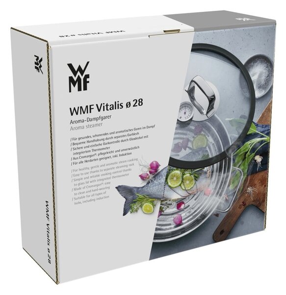 Rozsdamentes acél edény fedővel, indukciós tűzhelyhez alkalmas, 5 l Aroma Vitalis – WMF