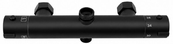 Erga Dubai, zuhanyszett termosztátos keverőcsappal és 30 cm-es fejzuhannyal, matt fekete, ERG-YKA-BP.DUBAJ-THERM-30-BLK