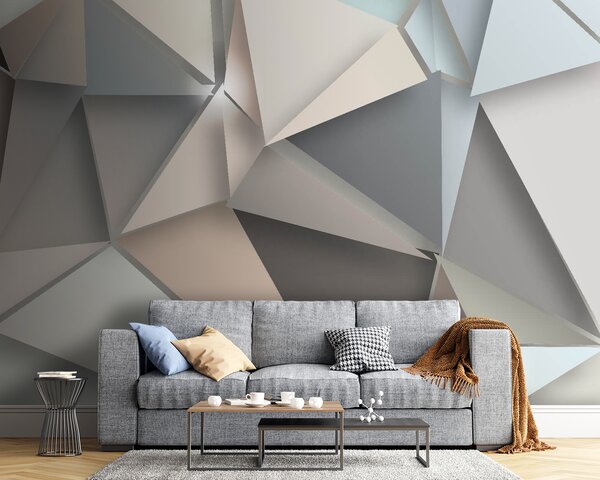 Fotótapéta Absztrakt geometriai formák lágy színekben, Geometriai 3D fotótapéta, Népszerű fotótapéta, u42871 - Tapeko.hu