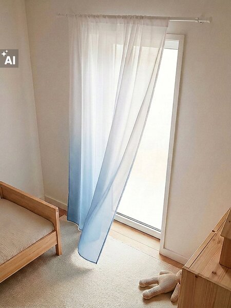 Sinsay - Féláteresztő függöny ombre hatással - kék